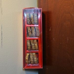 Pier 1 Beaded Spiral Napkin Rings Set of 4 NWOT